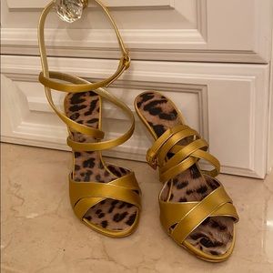 Roberto Cavalli sandals ankle wrap strap  buckle